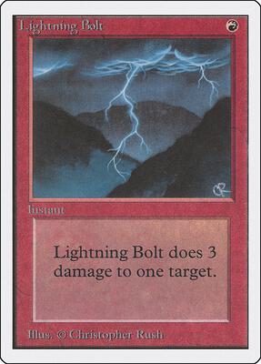 Lightning Bolt card from Unlimited Edition