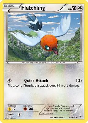 Fletchling card from XY - Flashfire