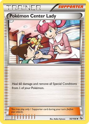 Pokemon Center Lady card from XY - Flashfire