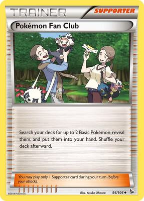 Pokemon Fan Club card from XY - Flashfire