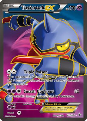 Toxicroak EX (102 Full Art) card from XY - Flashfire