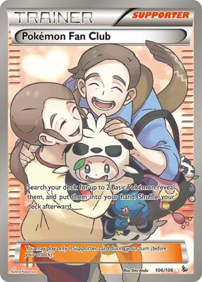Pokemon Fan Club (106 Full Art) card from XY - Flashfire