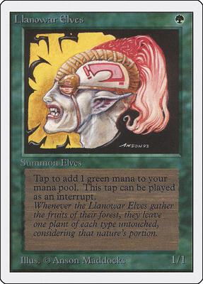 Llanowar Elves card from Unlimited Edition