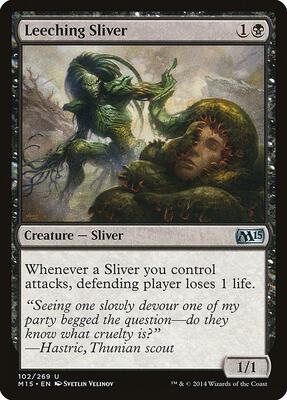Leeching Sliver card from Magic 2015 (M15)