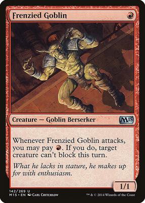 Frenzied Goblin card from Magic 2015 (M15)