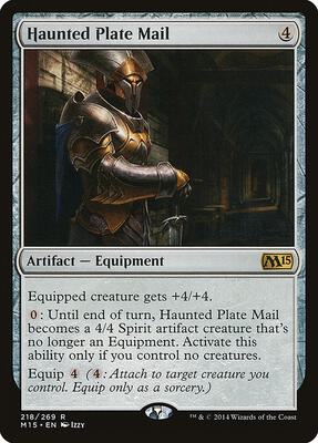 Haunted Plate Mail card from Magic 2015 (M15)