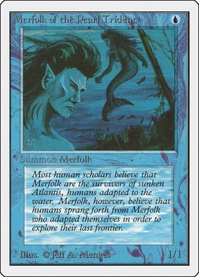 Merfolk of the Pearl Trident card from Unlimited Edition