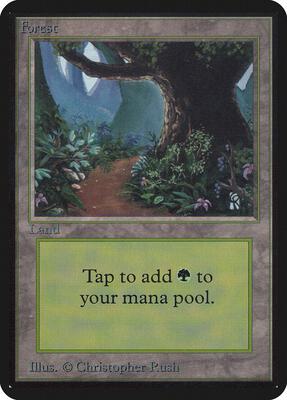 Forest (B) card from Alpha Edition