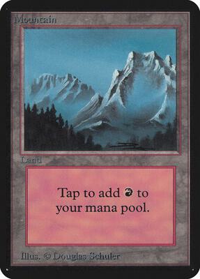 Mountain (B) card from Alpha Edition