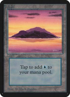 Island (A) card from Alpha Edition
