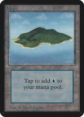 Island (B) card from Alpha Edition