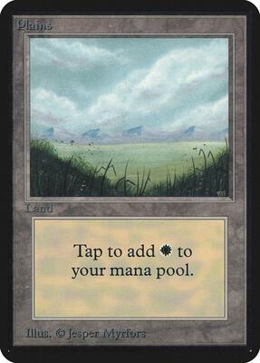 Plains (A) card from Alpha Edition