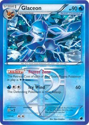 Glaceon - 23/116 (BW Plasma Freeze) card from Deck Exclusives