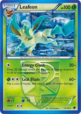 Leafeon - 11/116 (BW Plasma Freeze) card from Deck Exclusives