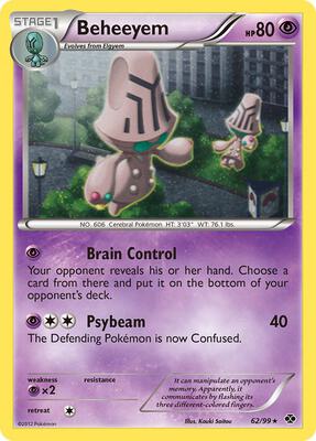 Beheeyem - 62/99 (Cosmos Holo) card from Blister Exclusives