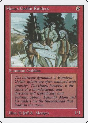 Mons's Goblin Raiders card from Unlimited Edition