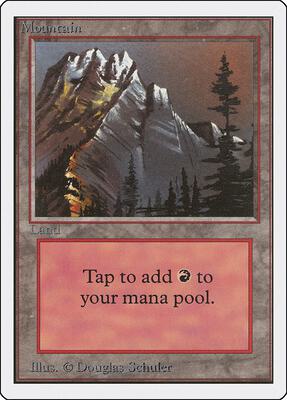 Mountain (A) card from Unlimited Edition