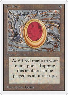 Mox Ruby card from Unlimited Edition