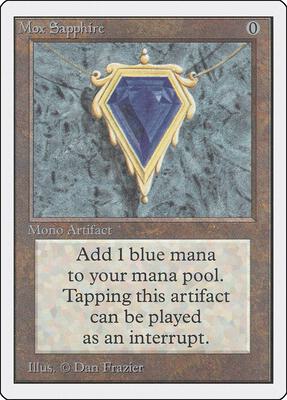 Mox Sapphire card from Unlimited Edition