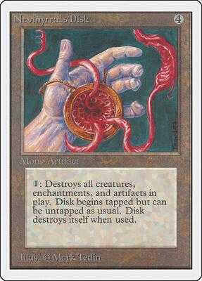 Nevinyrral's Disk card from Unlimited Edition