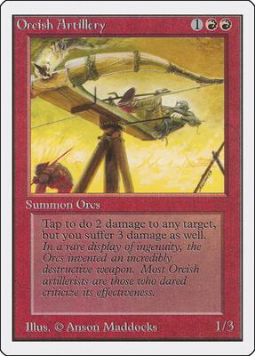 Orcish Artillery card from Unlimited Edition