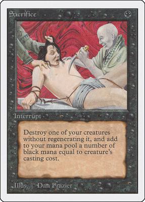 Sacrifice card from Unlimited Edition