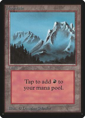 Mountain (B) card from Beta Edition