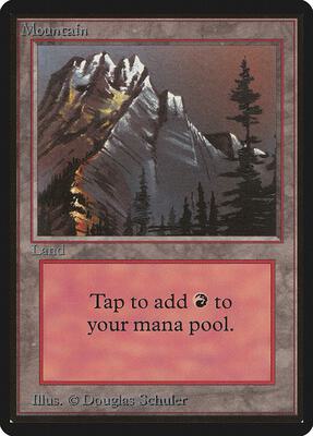Mountain (A) card from Beta Edition