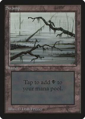 Swamp (C) card from Beta Edition