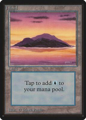 Island (A) card from Beta Edition