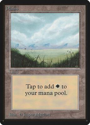 Plains (A) card from Beta Edition