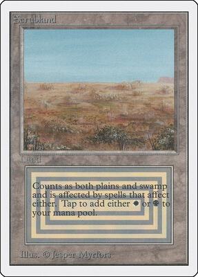 Scrubland card from Unlimited Edition