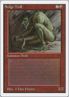 Sedge Troll card from Unlimited Edition