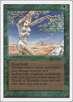 Shanodin Dryads card from Unlimited Edition