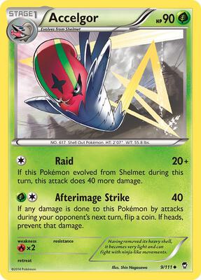 Accelgor card from XY - Furious Fists