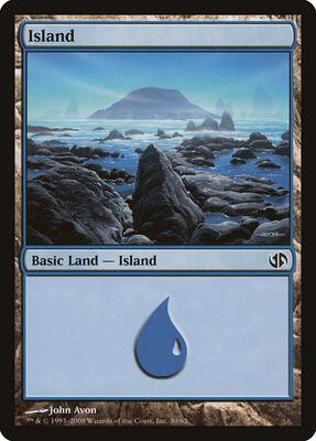 Island (30) card from Duel Decks: Jace vs. Chandra