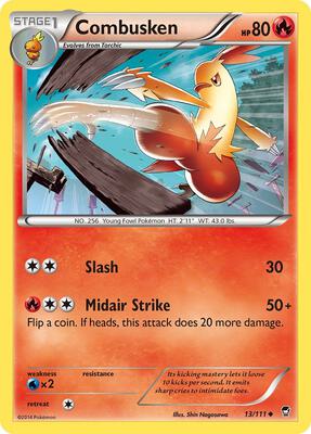 Combusken card from XY - Furious Fists