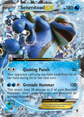 Seismitoad EX card from XY - Furious Fists