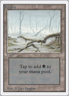 Swamp (A) card from Unlimited Edition