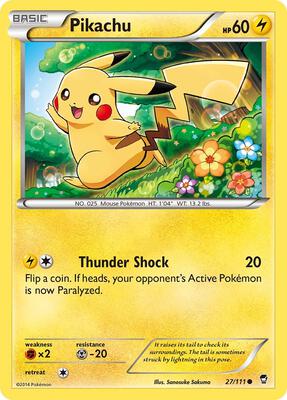 Pikachu card from XY - Furious Fists
