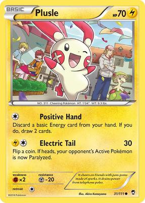 Plusle card from XY - Furious Fists