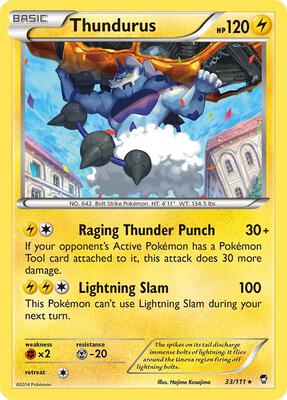 Thundurus card from XY - Furious Fists