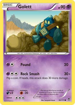 Golett card from XY - Furious Fists