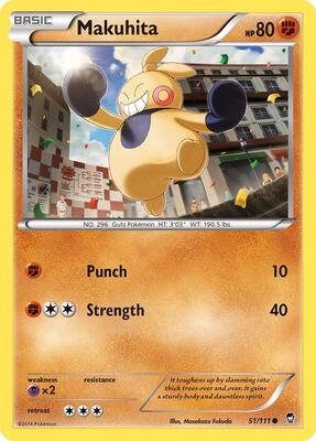 Makuhita card from XY - Furious Fists
