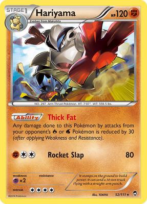 Hariyama card from XY - Furious Fists