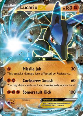 Lucario EX card from XY - Furious Fists