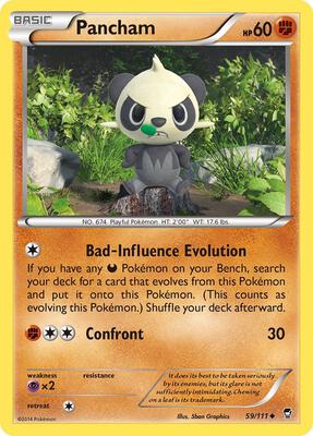 Pancham (59) card from XY - Furious Fists