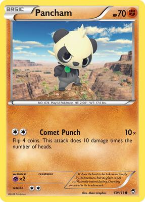 Pancham (60) card from XY - Furious Fists
