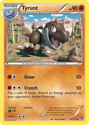 Tyrunt card from XY - Furious Fists
