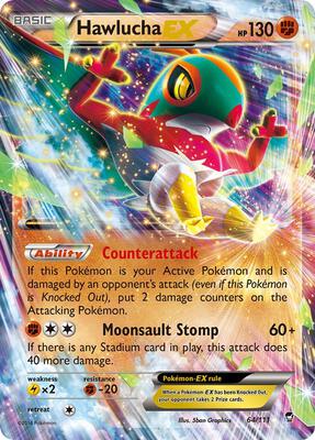 Hawlucha EX card from XY - Furious Fists